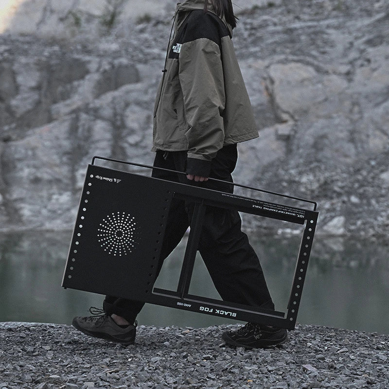Folding Camping Tables Portable IGT Carbon Steel Ultralight Nature Hike Table Top Outdoor Multifunctional Auxiliary Equipment