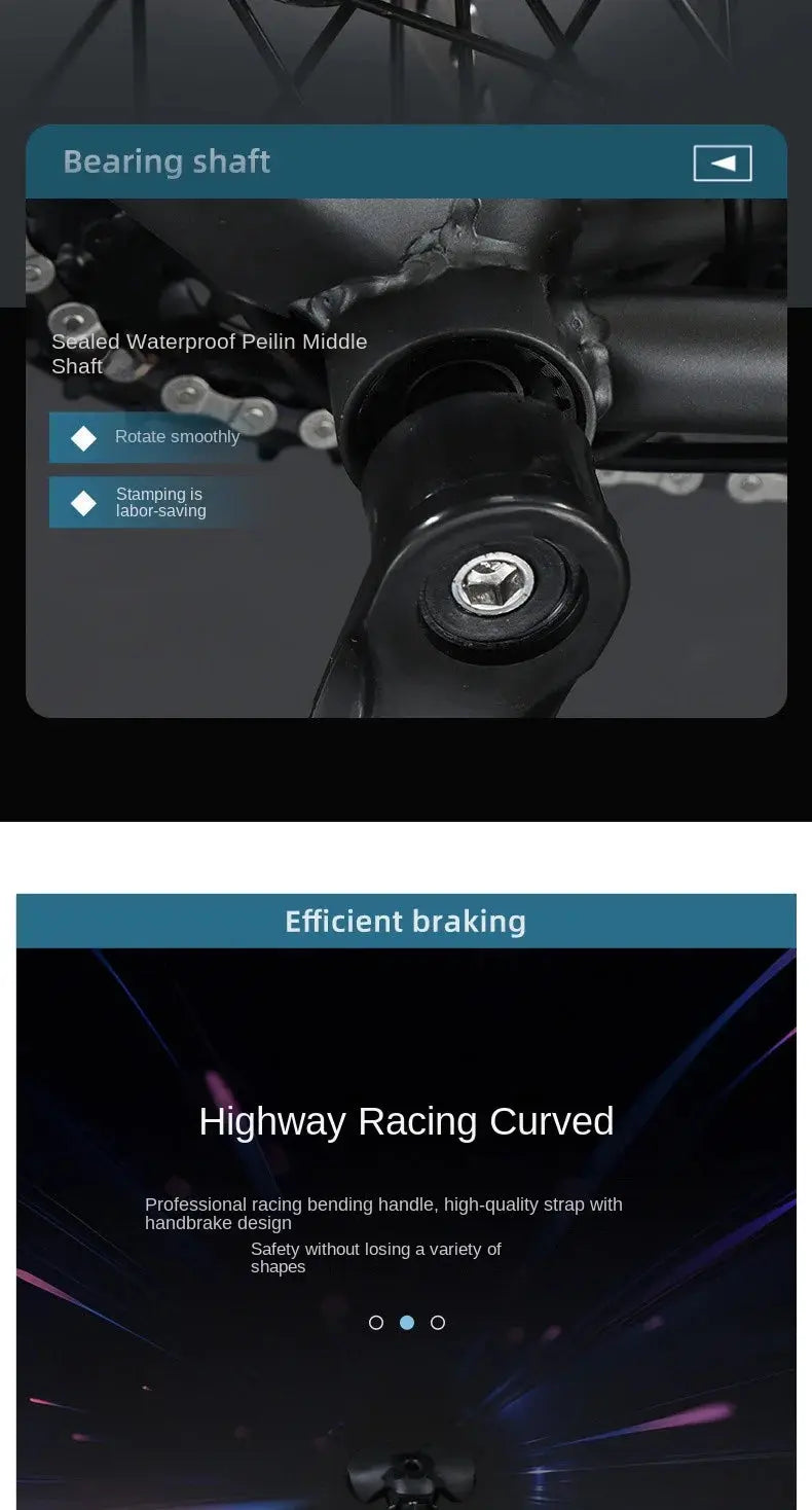 FJ Bend High Carbon Steel Variable Speed Wind Shock Absorber Road Bike Torange