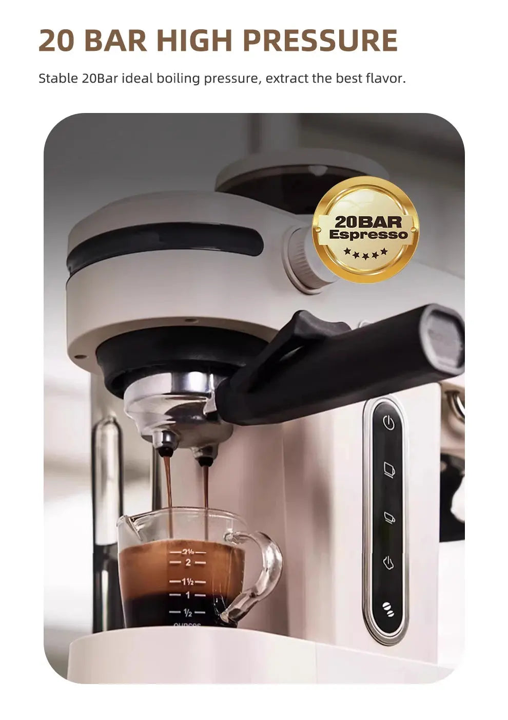 HiBREW 20 Bar Semi Automatic Espresso Coffee Maker With Grinder Bean For Cappuccino and Latte Milk Frothing System Machine H14 Torange