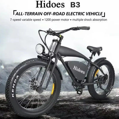 Electric Bicycle Hidoes B3 1200W Powerful Brushless Motor 48V18.2AH  Battery E-bike 26 In Fat Tire Snow Motorcycle Electric Bike Torange