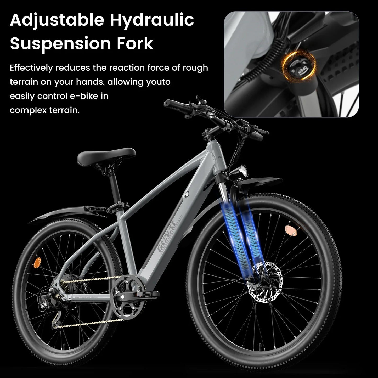 GUNAI 750W Electric Bicycle Motor 27.5Inch Off-road Tyre Electric Bike 48V 10AH Battery Mountain Adults Motorcycle EU Stock