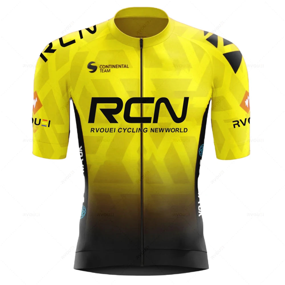 2026 Rvouei Team Cycling Jersey Set Summer Breathable Road Bicycle Suit Riding Uniform Bike MTB Clothing New Sports Cycling Kits Torange