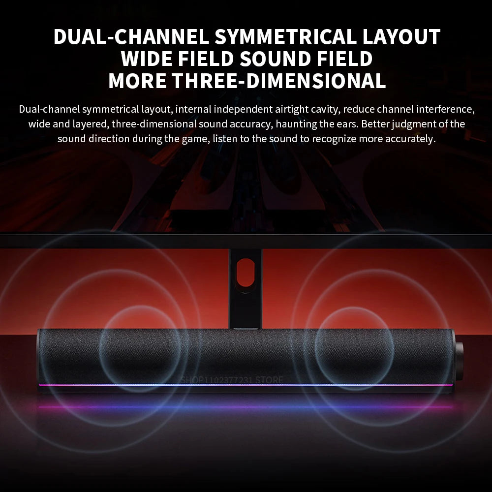 New XIAOMI Redmi Computer Speaker Four-Unit Two-Channel Stereo RGB Ambient Light Bluetooth 5.0 Built-in Microphone Knob Control