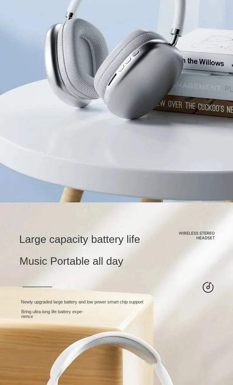 NEW P9 Pro Max Air Wireless Bluetooth Headphones Noise Cancelling Earphones Mic Pods Over Ear Sports Gaming Headset For Apple Torange