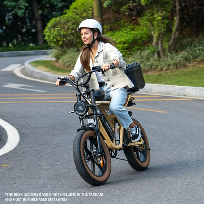 Electric Bike JANSNO X70 750W Brushless Motor 48V34AH Dual Battery Adult Electric Bicycle 20*4.0 Inch Fat Tire Mountain E-bike Torange