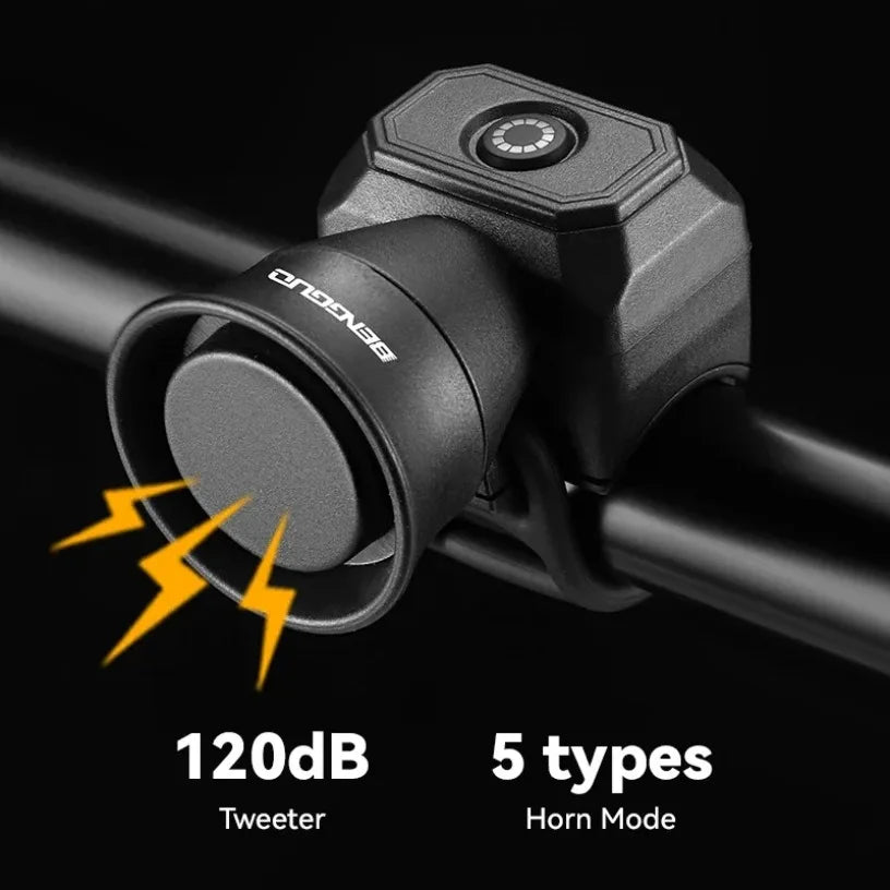 5 Mode Bike Electric Bell Horn Cycling USB Charging Motorcycle Ring Antitheft Waterproof Alarm Mountain Road Bicycle Accessories Torange