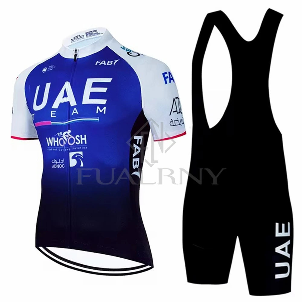 UAE Summer Cycling Jersey Set Men's Cycling Clothing Bicycle Short Sleeve Road Bike Clothes Suit Mtb Maillot Culotte Ciclismo Torange