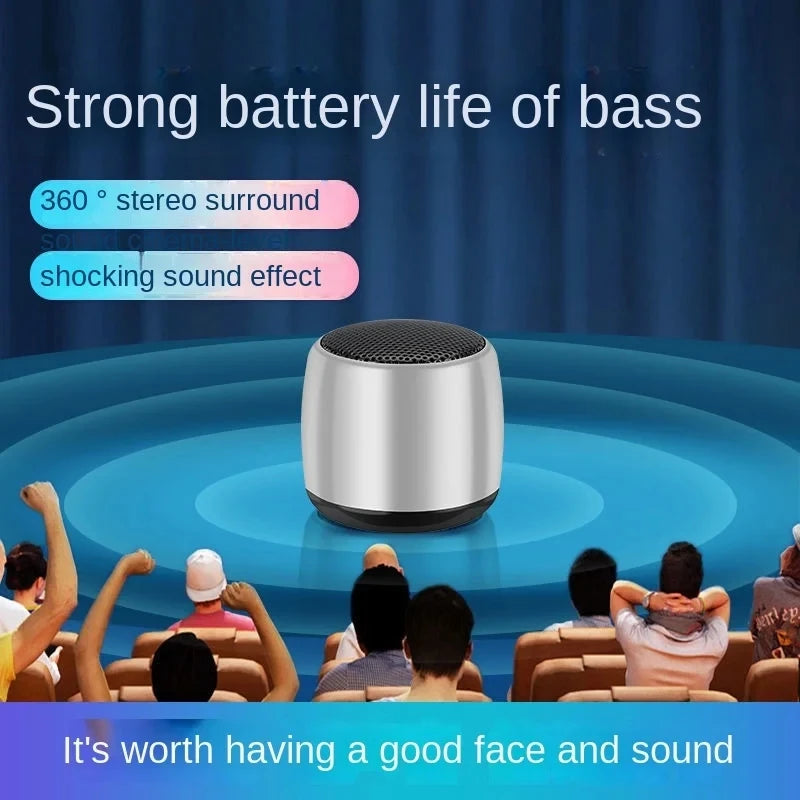Mini Metal Wireless Bluetooth-compatible Speaker High Sound Quality Household Outdoor Loud Subwoofer Portable Double Speaker