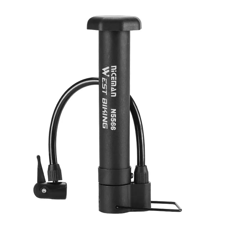 WEST BIKING MTB Bicycle Pump 80 PSI Bike Manual Air Pump Balloon Tire Inflator Schrader Valve Floor Pump Cycling Accesories Torange
