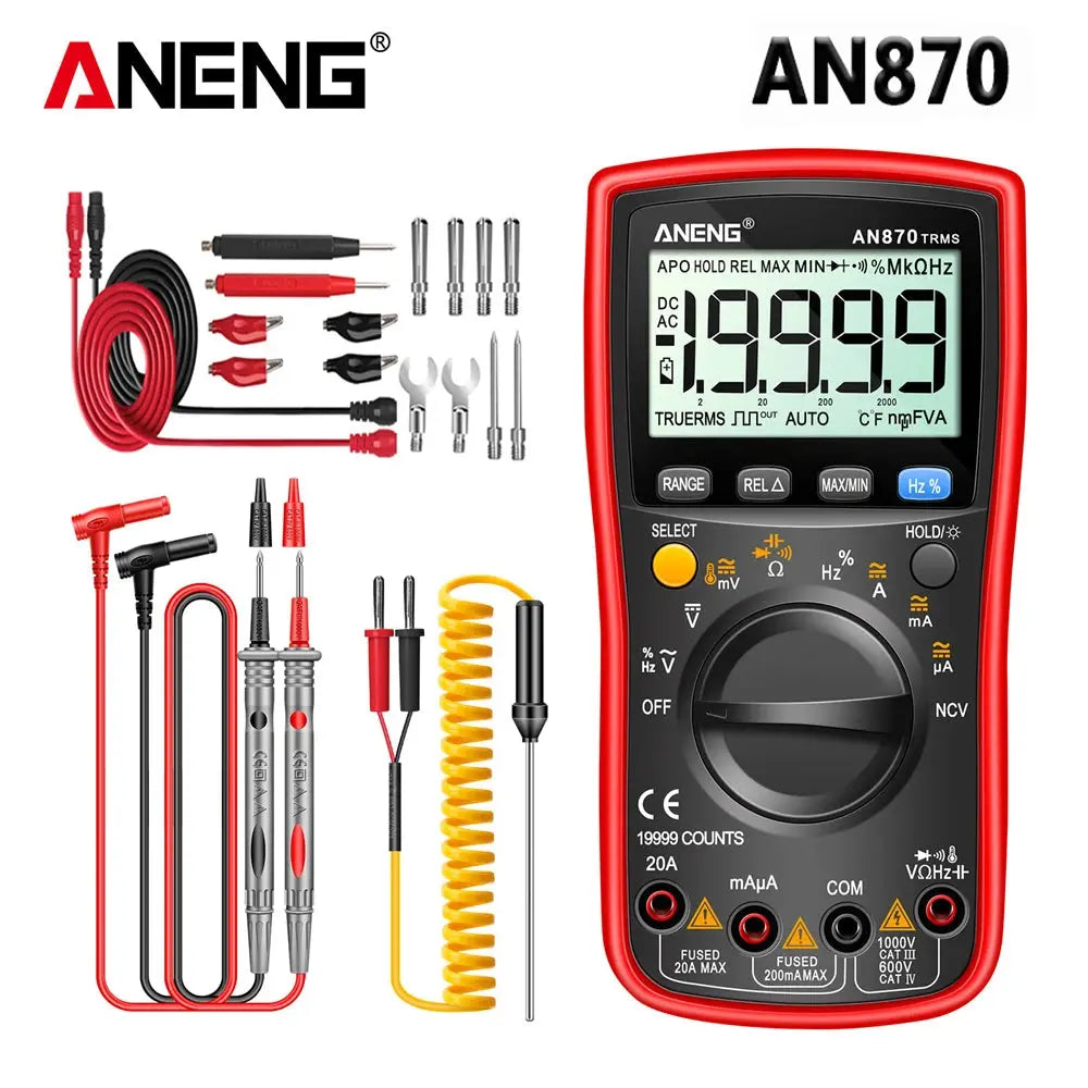 ANENG AN870 Digital Multimeter 19999 Counts True Rms Multimeters Transistor Tester Voltimetro Profesional Capacitance Meter Torange