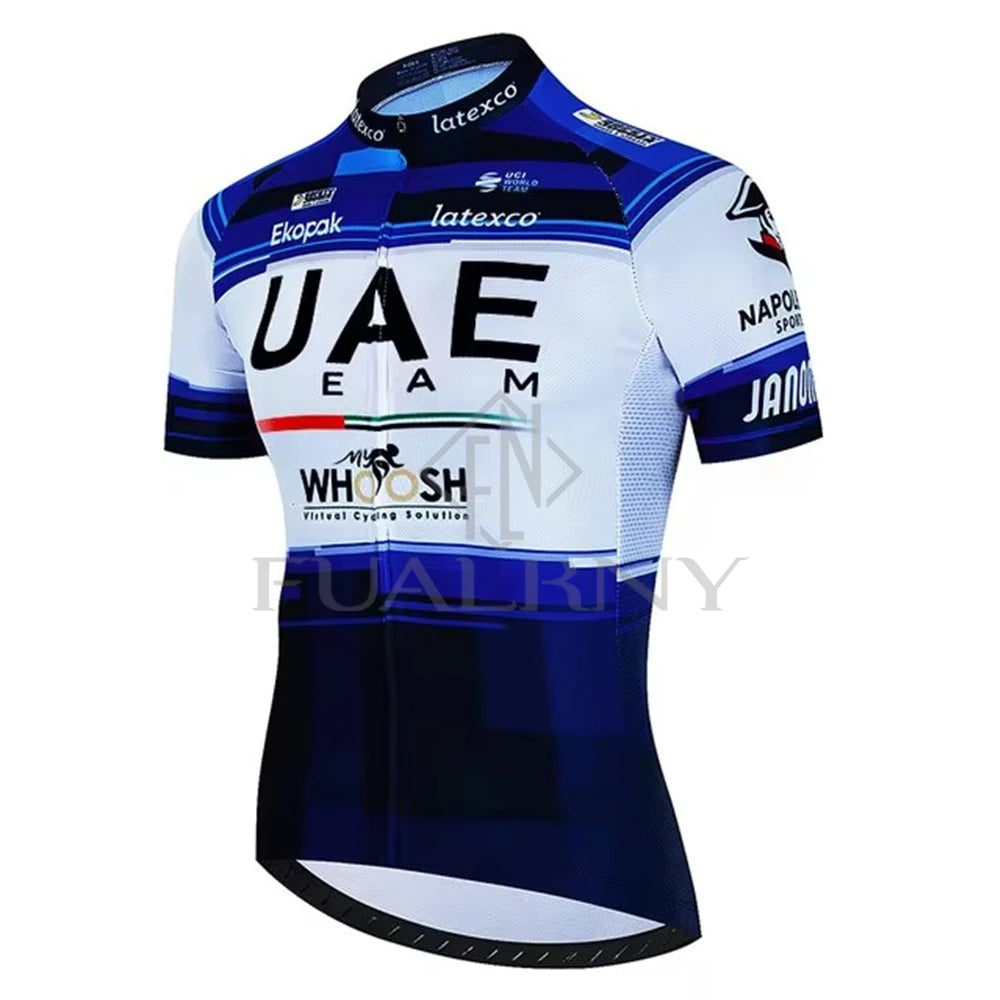 UAE Summer Cycling Jersey Set Men's Cycling Clothing Bicycle Short Sleeve Road Bike Clothes Suit Mtb Maillot Culotte Ciclismo Torange