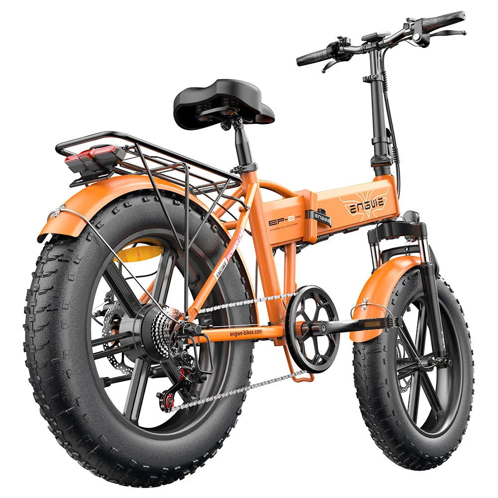 ENGWE EP-2 Pro 250W Folding Electric Bike - 20" Fat Tire Mountain Bike, 48V 13Ah, Orange