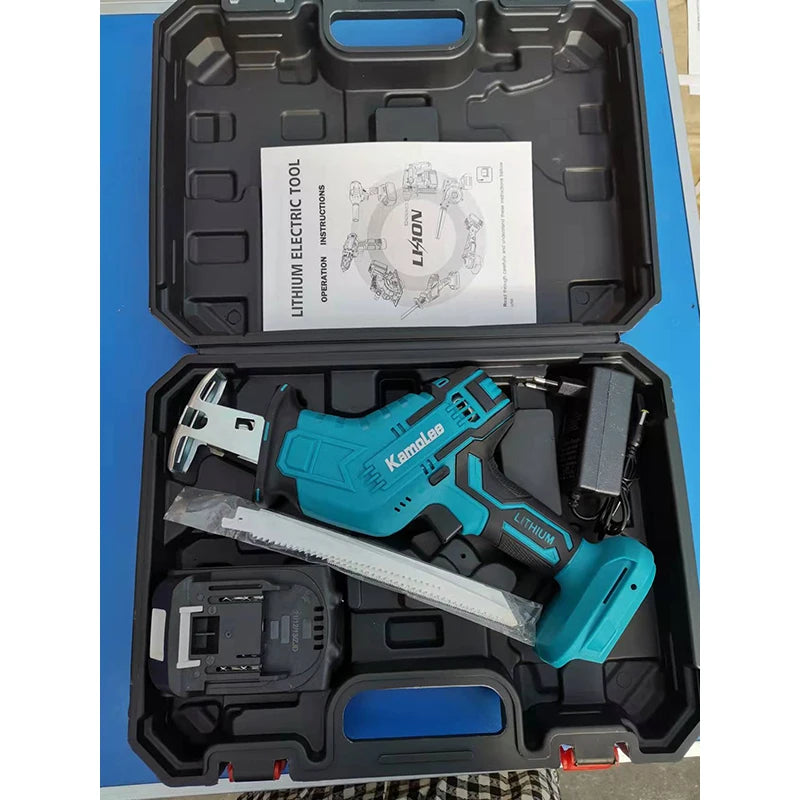 Kamolee 3600W 12000SPM Brushless Cordless Electric Reciprocating Saw Variable Speed Metal Wood Cutter Tool For Makita 18V Batter