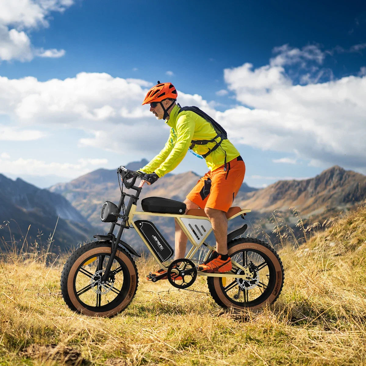 Electric Bike JANSNO X70 750W Brushless Motor 48V34AH Dual Battery Adult Electric Bicycle 20*4.0 Inch Fat Tire Mountain E-bike Torange