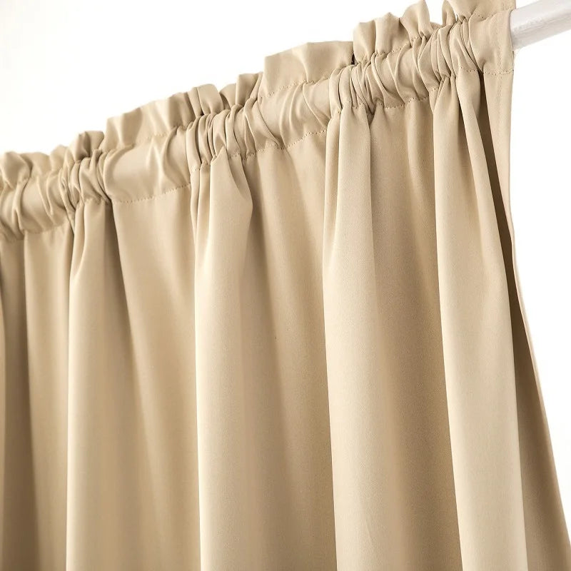 Blackout French Door Curtain Soft Fabric Rod Pocket High Shading Glass Window Drapes Full Front Door Curtains 1 Piece