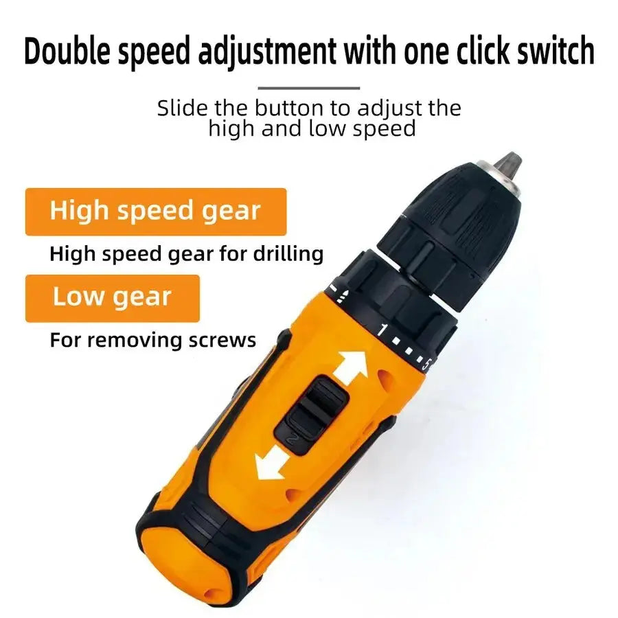 HILDA 12V 16.8V 21V Cordless Drill Electric Screwdriver Mini Wireless Power Driver DC Lithium-Ion Battery Power Tools DS