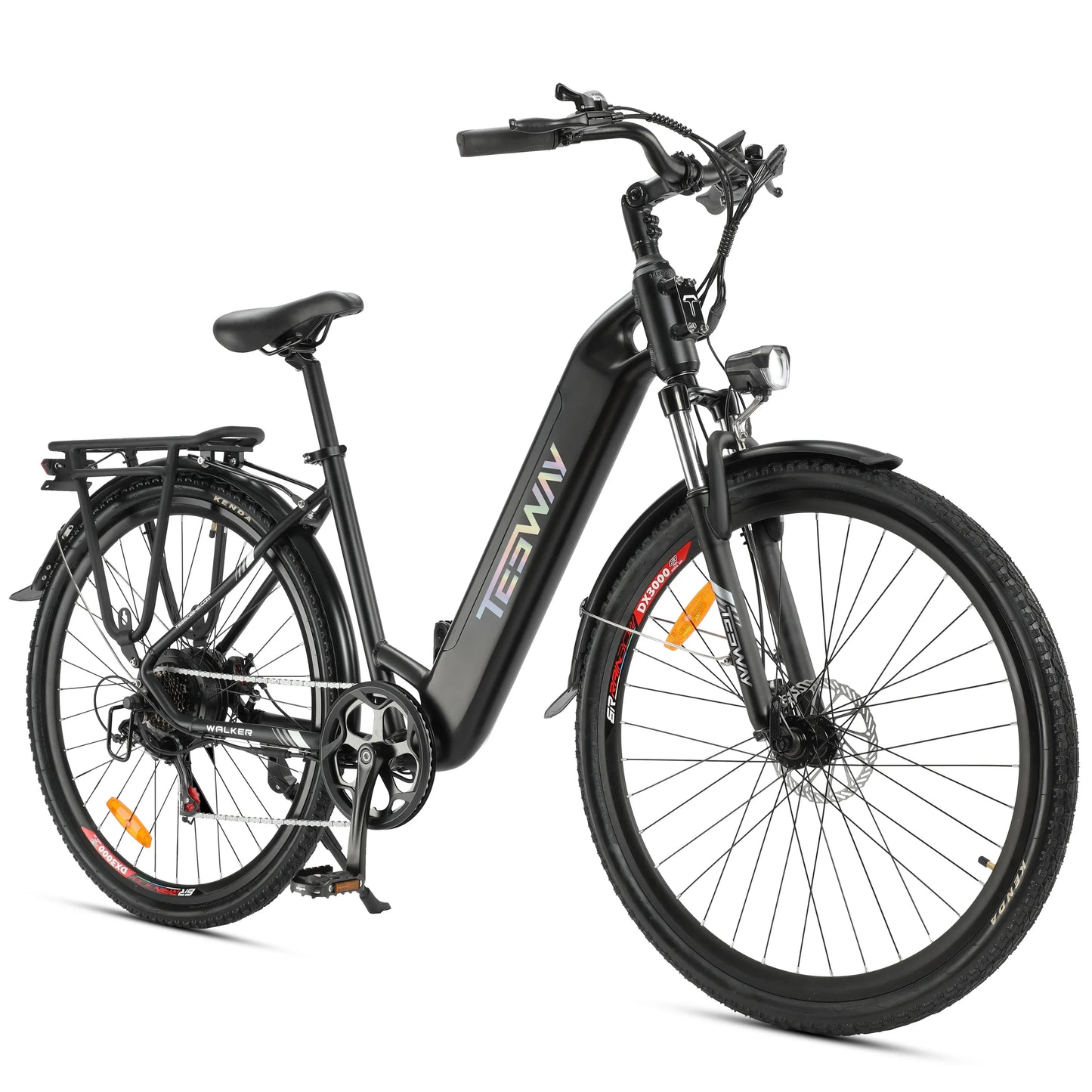 TESWAY E Bike For Adults 500W Motor 48V 12AH Battery 27.5*2.4-inch Tires 40km/h Max Speed 90km Range Mechanical Disc Brakes
