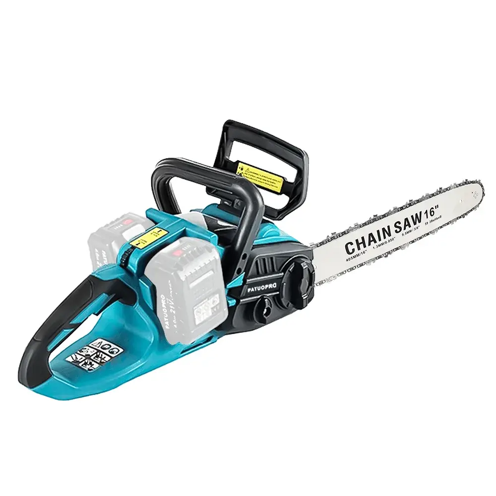 PATUOPRO 16 Inch Brushless Chainsaw Cordless Electric Chain Saw Wood Cutting Garden Pruning Power Tools For Makita 18V Battery Torange