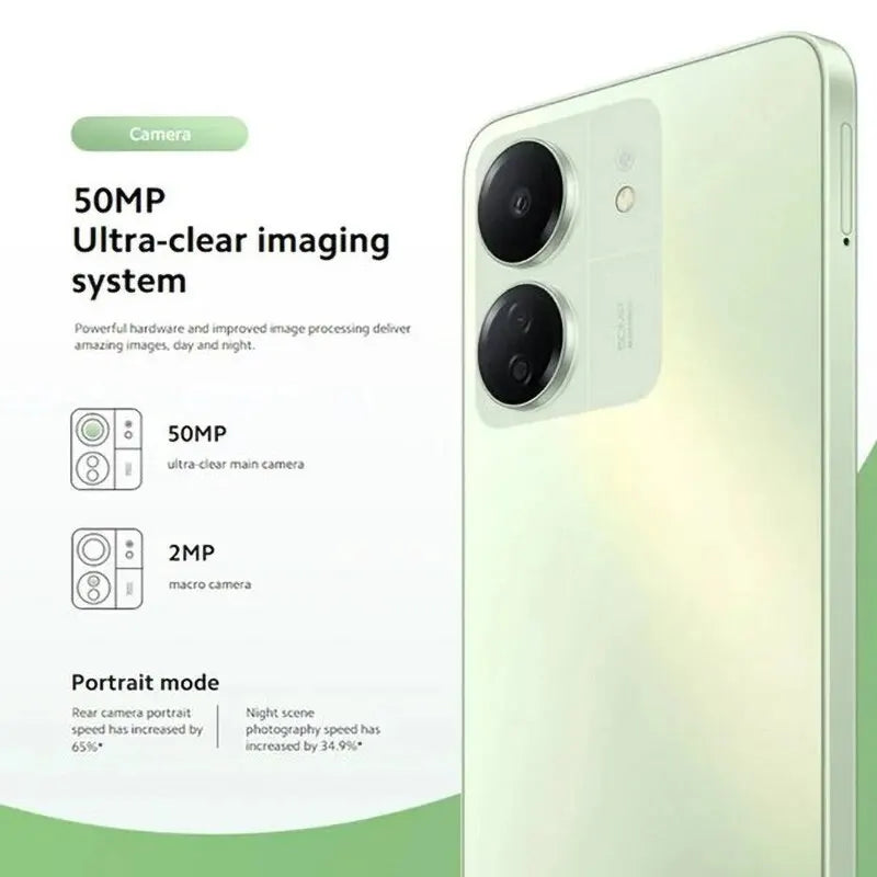Xiaomi Redmi 13C MIUI 14 Smartphone MTK Helio G85 Octacore 50MP Camera 5000mAh 90Hz 6.74" Display - Torange
