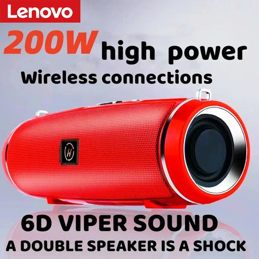 Lenovo 200W High Power Bluetooth Speaker Portable Bass Outdoor Party Wireless Speaker 3D Surround Bluetooth Speaker TWS FM Voice