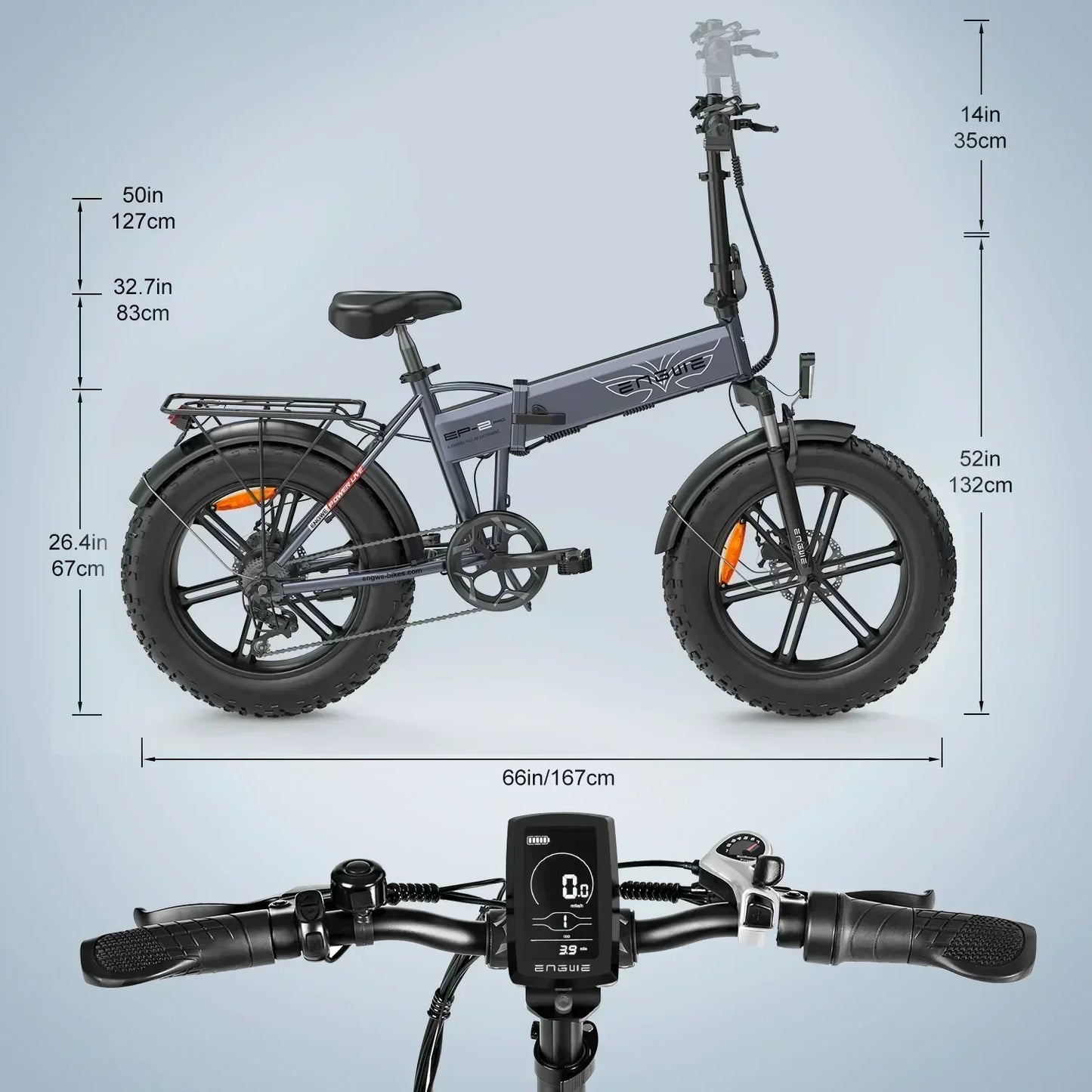 ENGWE Electric Bicycle 750W Powerful Motor 48V13AH Lithium Battery City Folding Electric Bike 20*4.0 Inch Fat Tire Snow E-bike