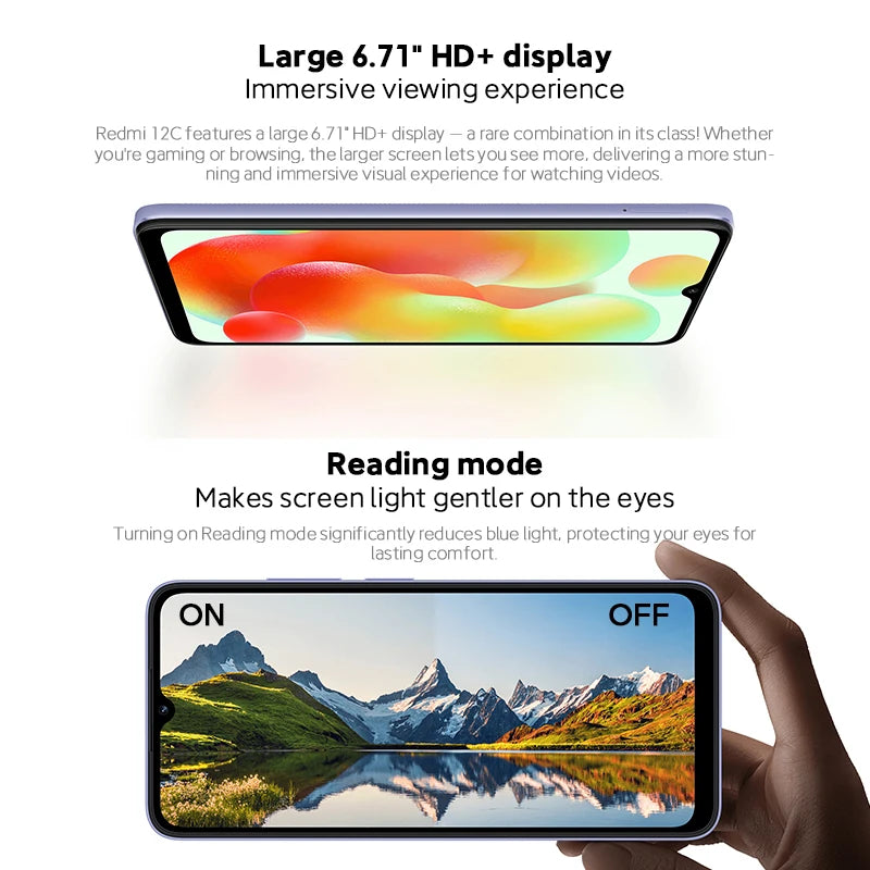 Xiaomi Redmi 12C Mobilephone MediaTek Helio G85  6.71" Dot Drop Display 5000mAh Battery 50MP Main Camera Fast Charger Phone - Torange