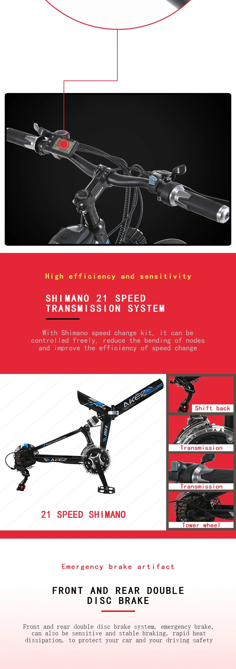 26-inch folding electric bike, folding commuter city bike, 36V350W lithium battery MTB, variable speed bike, portable bike