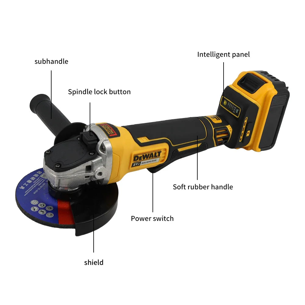 DEWALT DCG406 Kit 100/125MM 20V Angle Grinder Brushless Maglev Metal Cutting Charging Angle Grinder No Battery