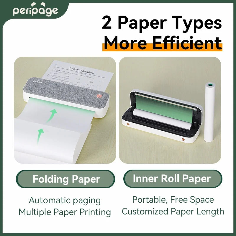 Peripage A40  203/304dpi Portable A4  Mini  Printer  Inkless Thermal Paper Wireless Bluetooth Phone Photo Size A40