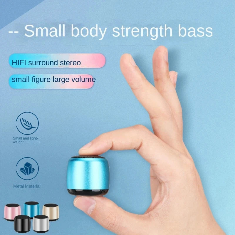 Mini Metal Wireless Bluetooth-compatible Speaker High Sound Quality Household Outdoor Loud Subwoofer Portable Double Speaker