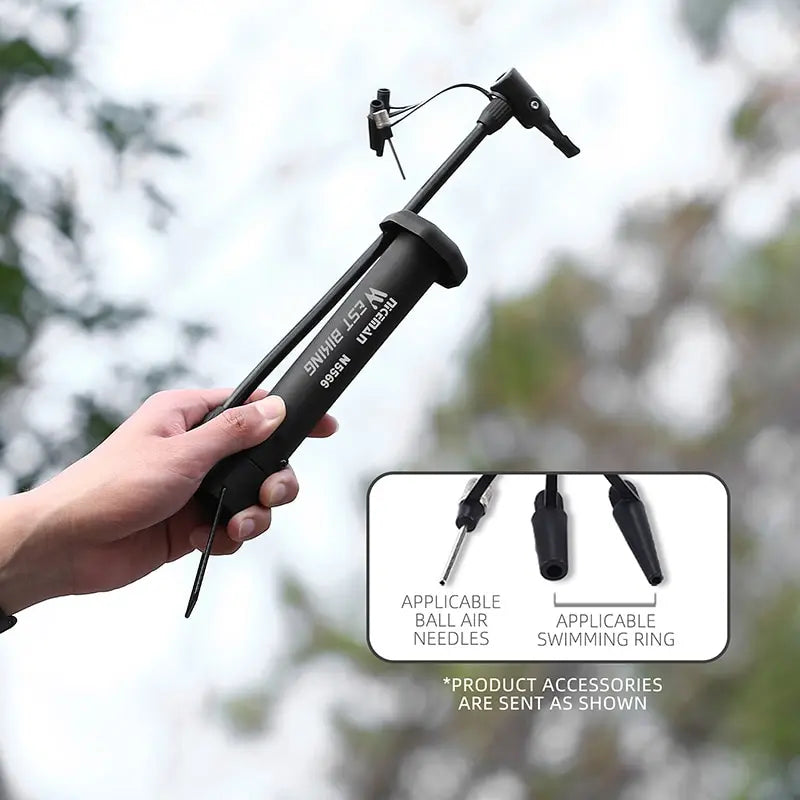 WEST BIKING MTB Bicycle Pump 80 PSI Bike Manual Air Pump Balloon Tire Inflator Schrader Valve Floor Pump Cycling Accesories Torange