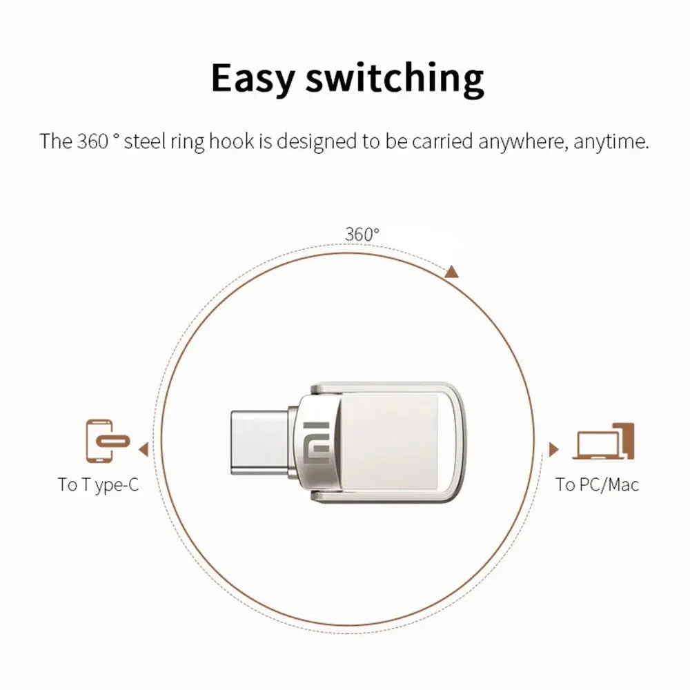 Xiaomi U Disk 2TB USB 3.1 Type-C Interface 1TB 256GB 128GB 512GB Mobile Phone Computer Mutual Transmission Portable USB Memory - Torange