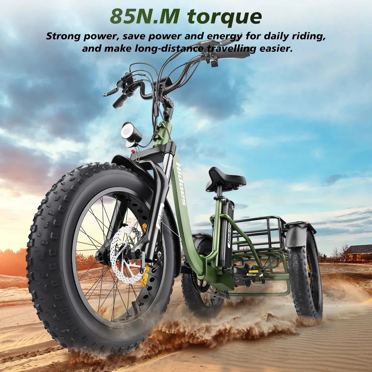 Electro Tricycle 750W Motor 48V20AH Lithium Battery Folding Electric Tricycle Electric Adult 20*4.0 Inch Fat Tire Mountain Ebike Torange