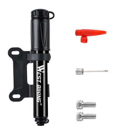 WEST BIKING 130PSI Mini Bike Pump Aluminum Alloy Portable Drop-proof Bike Ultraligh Hand Air Pump MTB Mountain Road Cycling Pump Torange