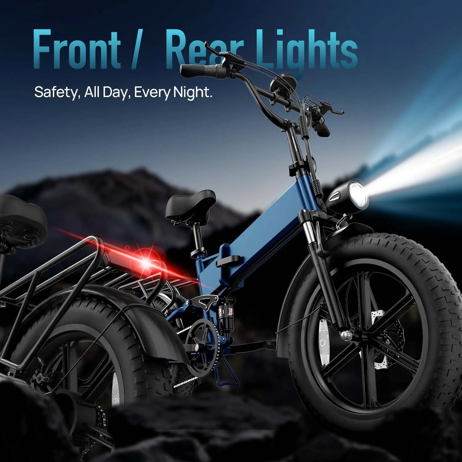 URLIFE Electric Bicycle T5 1500W Brushless Motor 48V13AH Battery Snow E-Bike 20.4.0-Inch Fat Tire Full Suspension  Electric Bike Torange