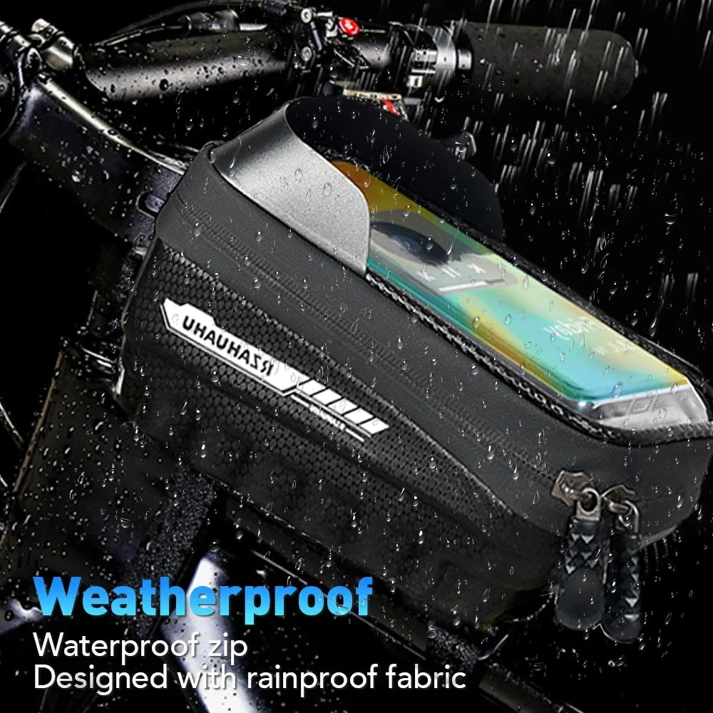 Bicycle Bag Cycling Top Front Tube Frame Bag Waterproof 9.18 Inches Phone Storage Touch Screen MTB Road Bags Cycling Accessories