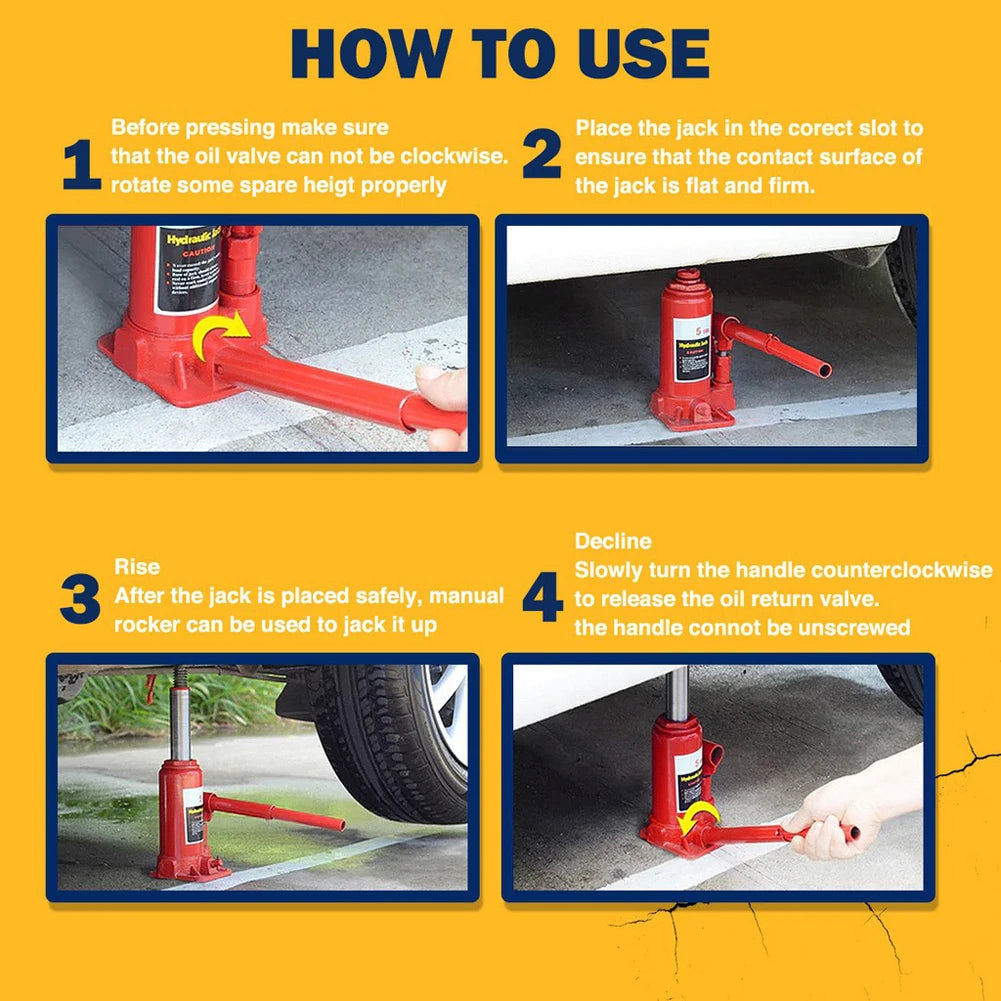 2/5/10 Ton Manual Hand Household Truck Hydraulic Bottle Jack Lift Portable Vertical Hydraulic Car Small Automotive Jack