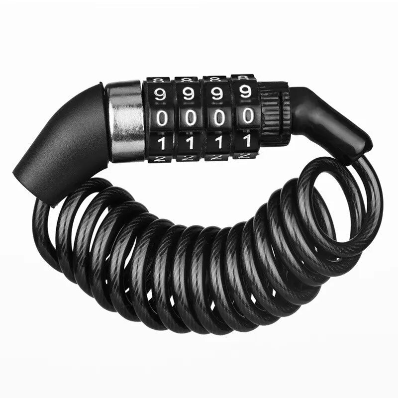 Bicycle Lock Steel Cable Chain Security Password 4 Digit Lock Anti-Theft Combination Number Code Safety Bike Bicycle Accessories