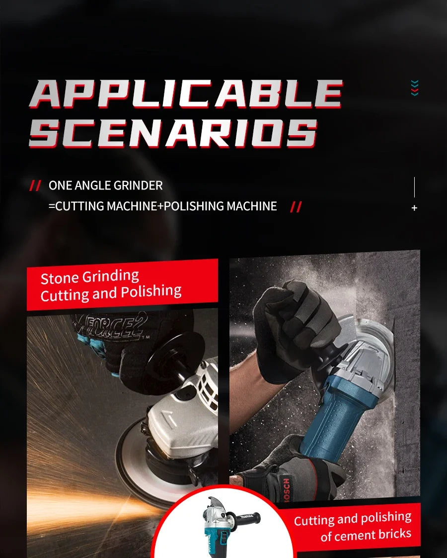 Makita 18V DGA404 Brushless Lithium Electric Angle Grinder Rechargeable Cutting Machine High Power Polishing Machine