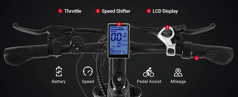 Electric Bicycle DYU C5 350W Brushless Motor 48V10AH Built-in Lithium Battery E-bike 27.5 Inch Tire Adult Urban Electric Bike