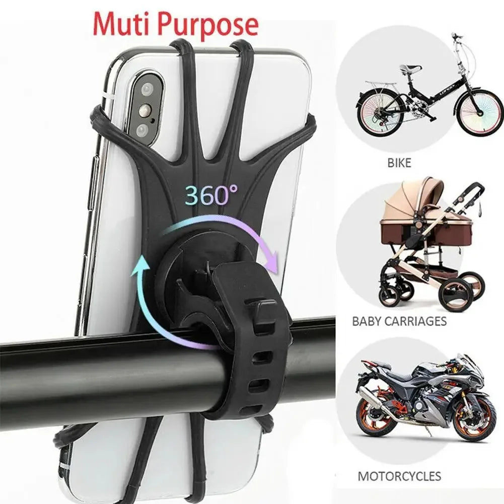 360 Rotatable Bicycle Phone Holder Silicone Motorcycle Stand Bracket GPS Support For Iphone 11 Xiaomi 10 Huawei P40 Torange