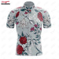 15 Styles Floral Cycling Jersey for Men Short Sleeve Reflective MTB Maillot Downhill Pro Team Mountain Bicycle Clothing Summer Torange