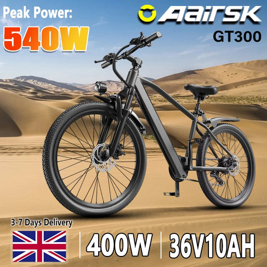 Aairsk GT300 Adult E-bike 250W Motor 36V 10Ah Battery Electric Bike 26 Inch Fat Tire E-Mountain bike Off-road Electric bicycle Torange