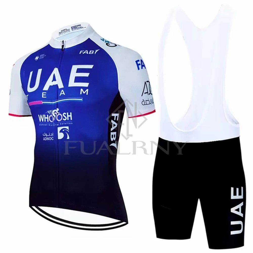 UAE Summer Cycling Jersey Set Men's Cycling Clothing Bicycle Short Sleeve Road Bike Clothes Suit Mtb Maillot Culotte Ciclismo Torange