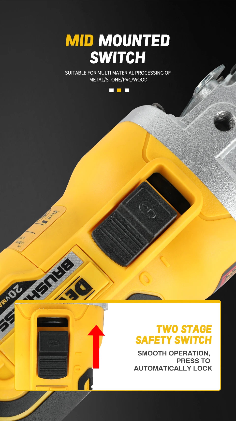 DEWALT DCG405FN 125MM lithium charging angle grinder multifunctional cutting machine wireless polishing machine