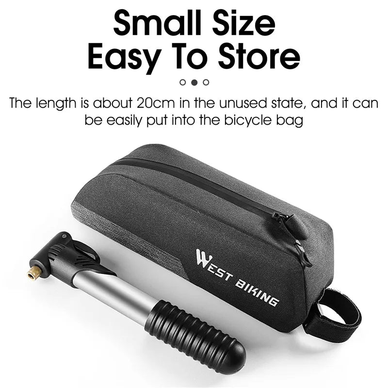 WEST BIKING Mini Bicycle Pump 70PSI Portable Bike Tire Inflator For Schrader/Presta Valve Hand Pump MTB Road Bike Accessories