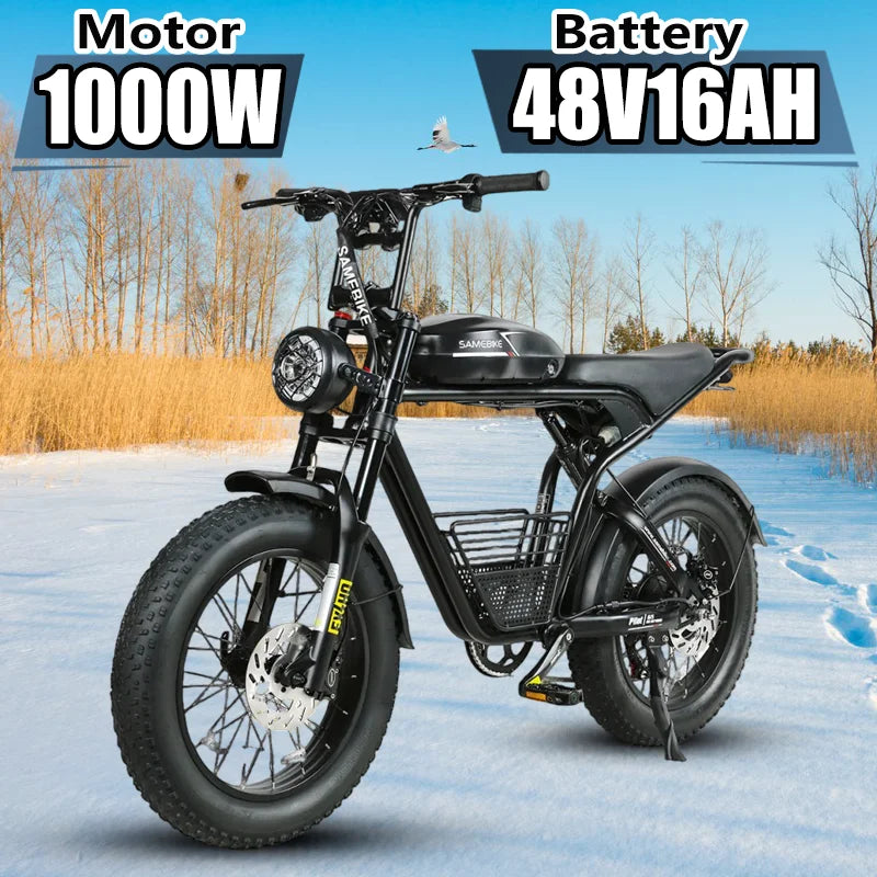 Electric Bicycle SAMEBIKE M20 1000W Powerful Motor 48V16Ah Battery Hydraulic Brakes E-Bike 20*4.0-inch Fat Tire Electric Bicycle Torange