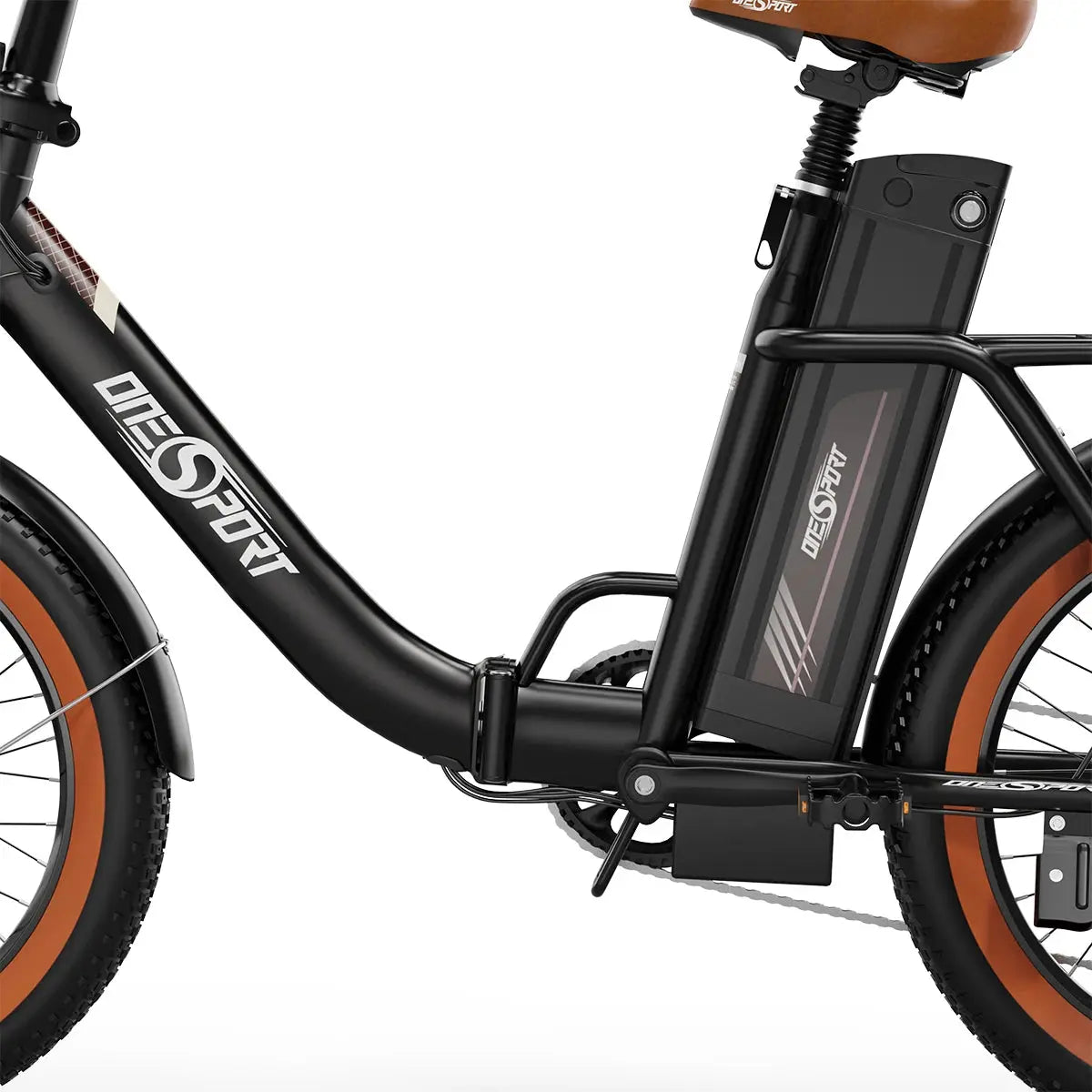 ONESPORT OT16-2 Folding E-Bike, 20'' Tires, 250W Motor, 48V 17Ah Battery, Shimano 7-Speed, 25km/h, Disc Brakes Torange