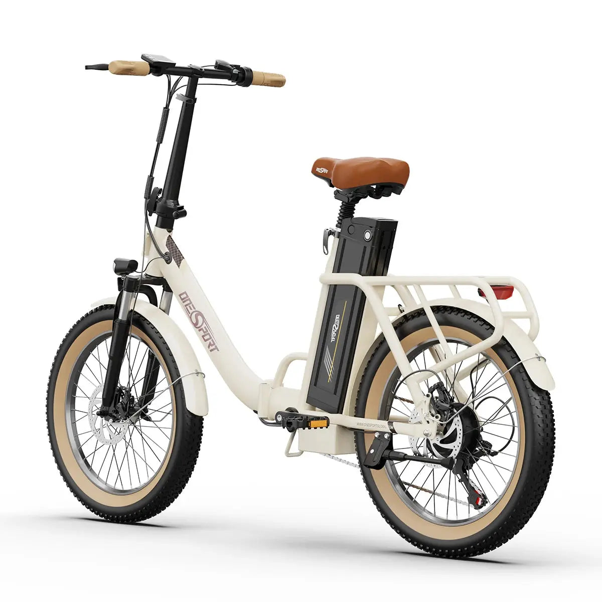 ONESPORT OT16-2 Folding E-Bike, 20'' Tires, 250W Motor, 48V 17Ah Battery, Shimano 7-Speed, 25km/h, Disc Brakes Torange