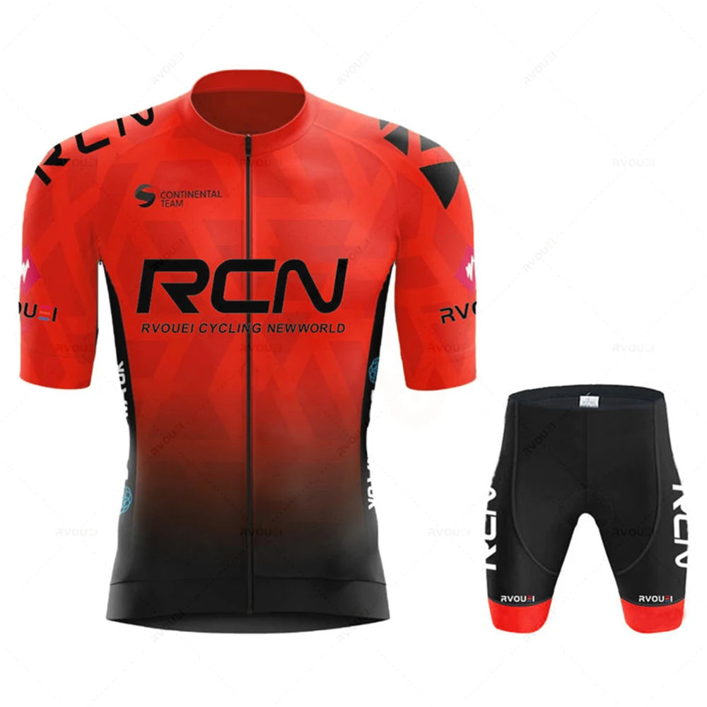 2026 Rvouei Team Cycling Jersey Set Summer Breathable Road Bicycle Suit Riding Uniform Bike MTB Clothing New Sports Cycling Kits Torange